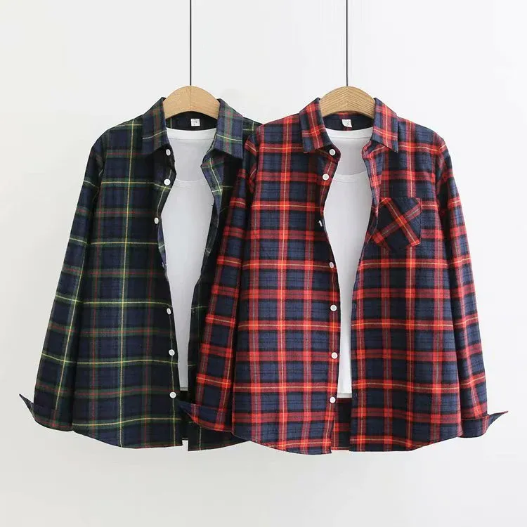 Casual Plaid Lapel Shirt with Single Pocket | Long Sleeve Men's Fashion
