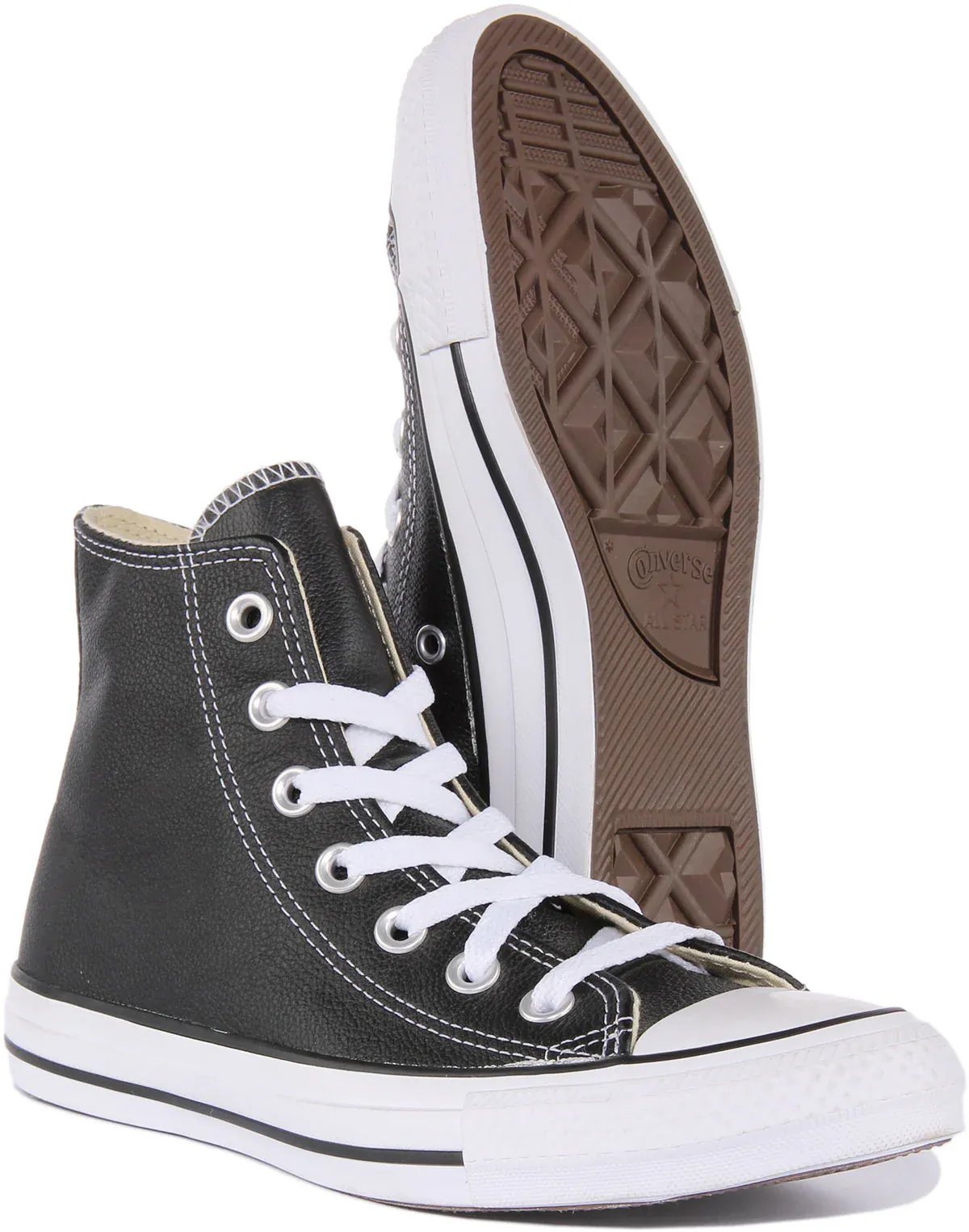 Converse 132170 CT All Star Hi Leather Trainer In Black - Image 5