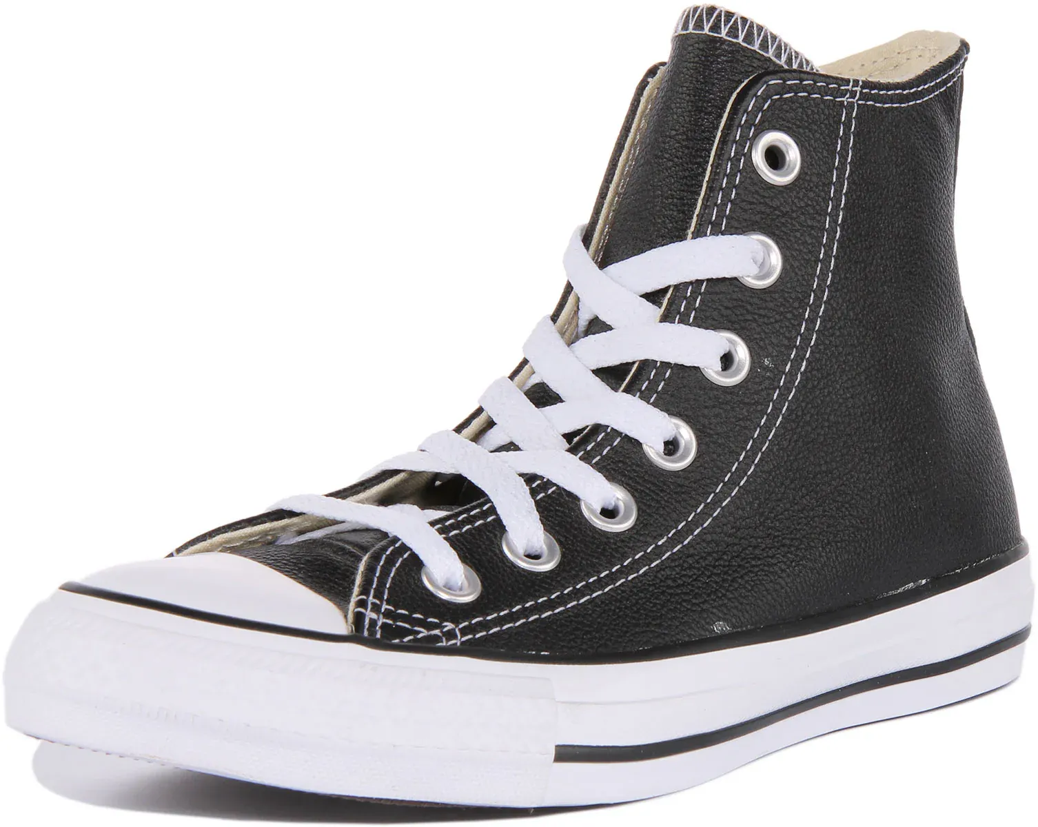 Converse 132170 CT All Star Hi Leather Trainer In Black - Image 6
