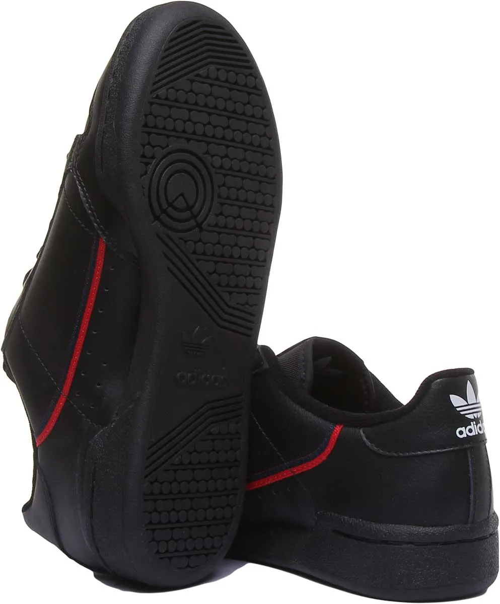 Adidas Continental 80J Leather Trainers In Black For Youth - Image 4