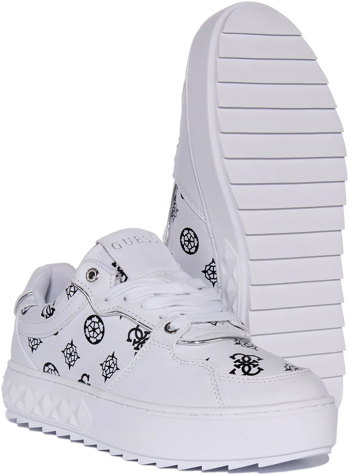 Guess Fiena Trainers In White Black For Women - Image 5